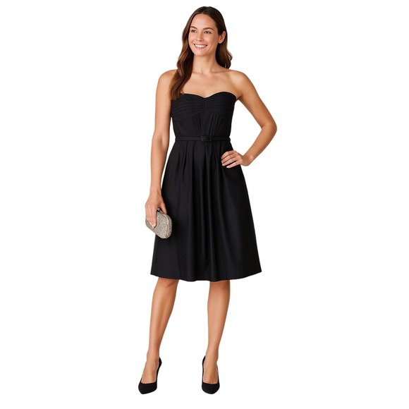 WHBM Black Strapless Classic Pleated Darted Cocktail Dress Women's Size 2‎ - Picture 7 of 7